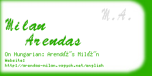 milan arendas business card
